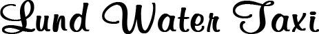Lund Water Taxi logo in black crusive font