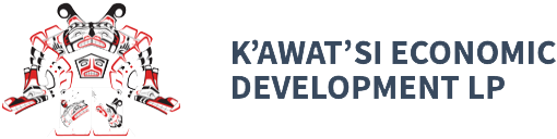 KEDC - K'awat'si Economic Development Limited Partnership logo in dark blue with Aboriginal Indigenous figure to the left