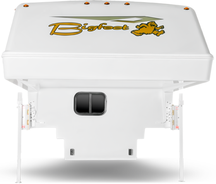 White Bigfoot RV Camper 9-4 2500 Series: Front-side view